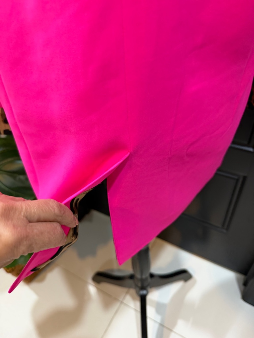 JODIFL Hot Pink Blazer with Leopard Cuff Accent - Picture 6 of 16